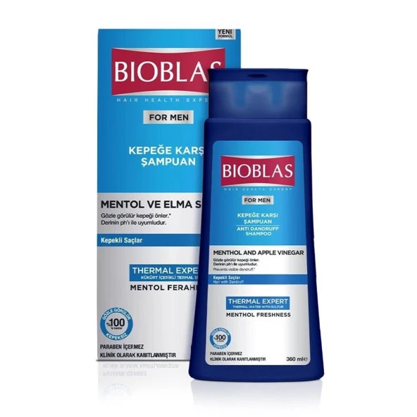 Bıoblas For Men Kepek Ve Saç Dökülmesine Karşı Bitkisel Şampuan 360 Ml Mentol ve B19 Komplex ürün görseli 1