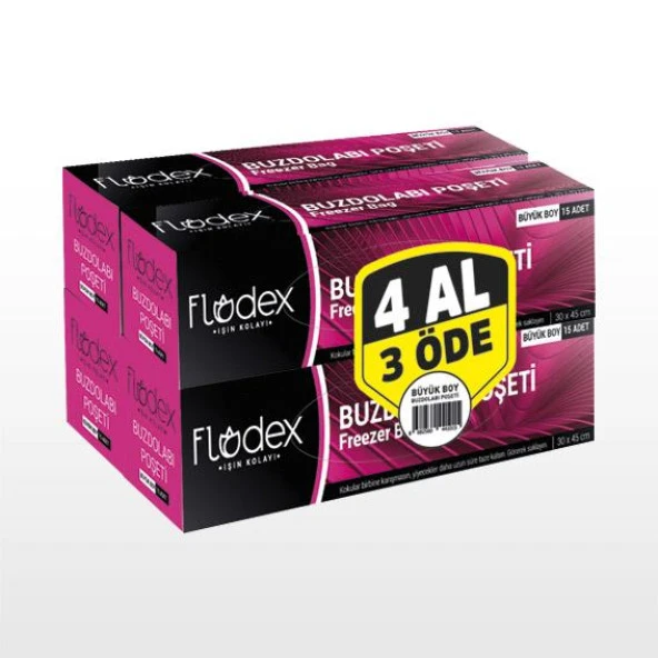 Flodex 30x4 Adet Küçük Boy Buzdolabı Poşeti 20x30cm 4AL3 Öde ürün görseli 1