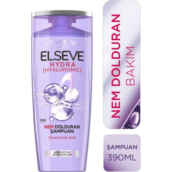 Loreal Elseve Hydra [Hyaluronic] Nem Dolduran Şampuan 390 ml ürün görseli 1