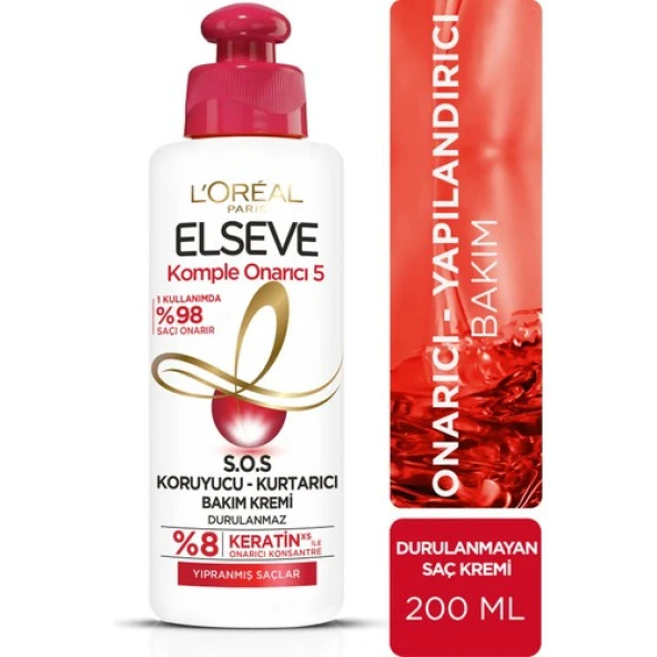 LOréal Paris Elseve Komple Onarıcı 5 S.O.S Koruyucu - Kurtarıcı Bakım Kremi 200 ml ürün görseli 1