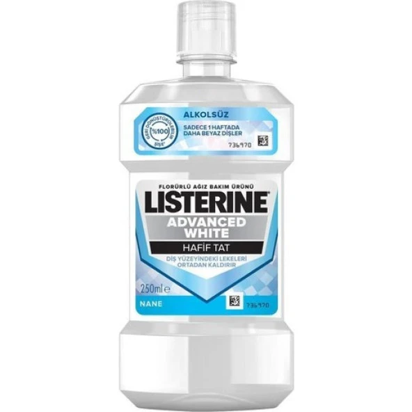Listerine Advanced White Hafif Tat Agız Bakım Suyu 250 ml ürün görseli 1