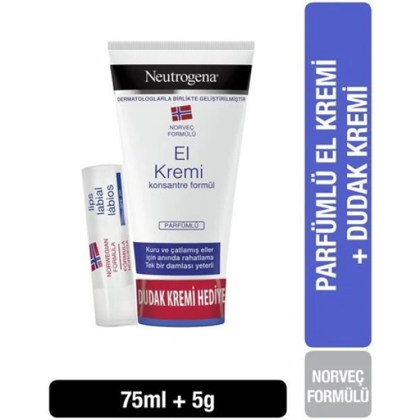 Neutrogena Parfümlü El Kremi 75 Ml + Dudak Kremi Hediye ürün görseli 1