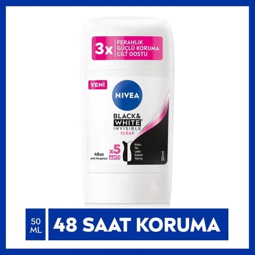 Nivea Stick Kadın Black White Invisible Clear 50 Ml ürün görseli 1