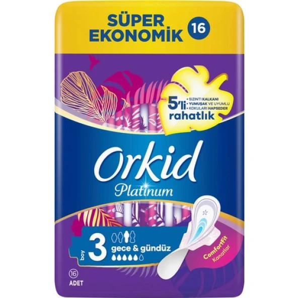 Orkid Platinum Gece Hijyenik Ped 16 Adet No : 3 ürün görseli 1