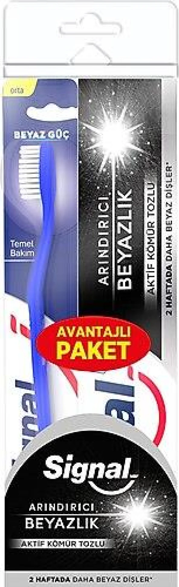 Signal White System Arındırıcı Beyazlık Diş Macunu 75 Ml +Beyaz Güç Diş Fırçası -orta- Seti ürün görseli 1