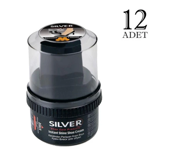 Silver Krem Ayakkabı Boyası Siyah 12 Adet x 60 Ml ürün görseli 1