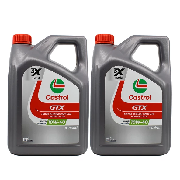 Castrol GTX Ultraclean 10W-40 4 Lt Sentetik Motor Yağı (2 Adet) ürün görseli 1