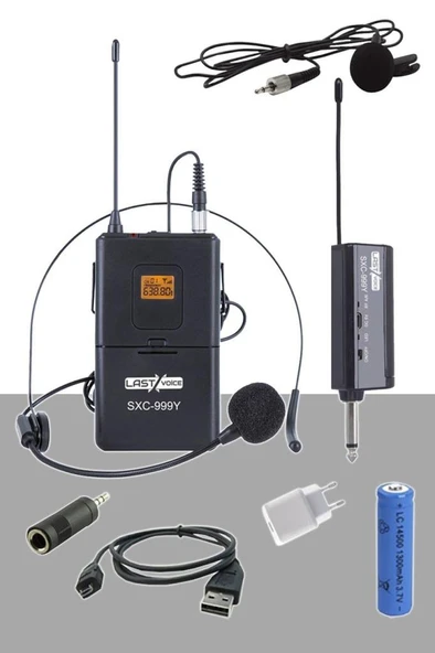 Lastvoice SXC-999Y Şarjlı Telsiz Kablosuz Headset Yaka Mikrofonu (UHF Sabit Kanal) ürün görseli 1