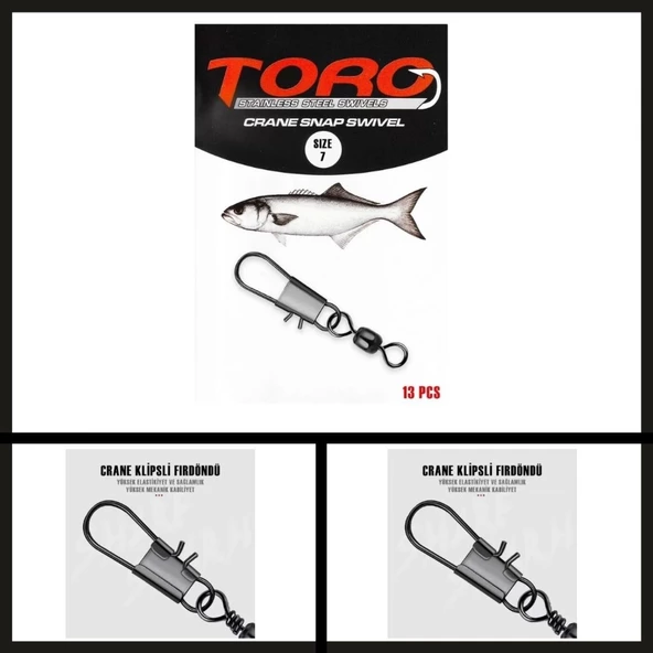 Uyguna-Yakala  12 Adet No: 6 (sw145) Protackle Crane Klipsli Fırdöndü-RDN.040 ürün görseli 1