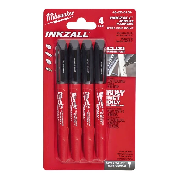 Milwaukee 4lü Inkzall İnce Uçlu Marker İşaretleme Kalemi 48223154 ürün görseli 1