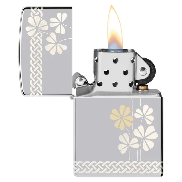 Zippo Çakmak 48586 Clover Design - Resim 3
