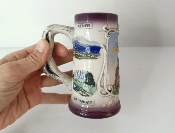 Kupa Bardak seramik bira viski bardağı kupa su meşrubat  bardağı kulplu ürün görseli 1