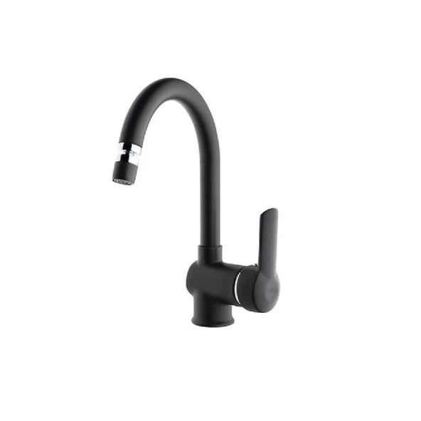 Foma Vista Black Kuğu Lavabo Bataryası Mat Siyah 1024Vb ürün görseli 1