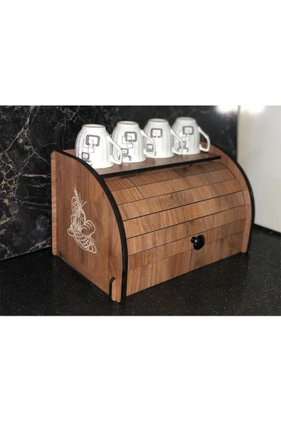 adımshops New Bread Box, Ekmeklik, Saklama Gözlü, Baharatlık Rafı, Dekoratif demonte ürün görseli 1