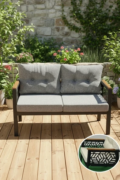 adımshops MELİSA Balkon-bahçe-kafe Çay Seti Koltuk Oturma Takımı-oturma Grubu,ofis Koltuğu 2'li ürün görseli 1