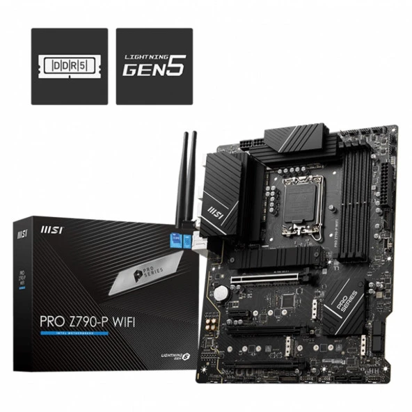 MSI PRO PRO Z790-P WIFI Intel Z790 Soket 1700 DDR5 7000MHz(OC) ATX Anakart ürün görseli 1
