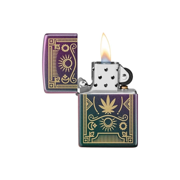 Zippo Çakmak 49516 Cannabis Design - Resim 3