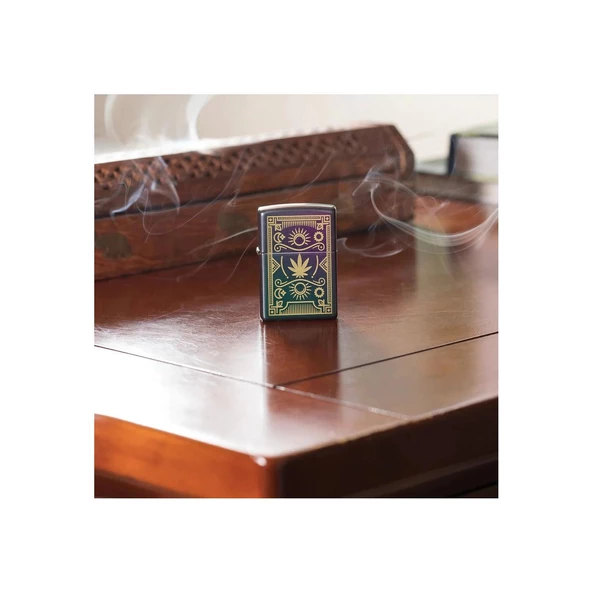 Zippo Çakmak 49516 Cannabis Design - Resim 2