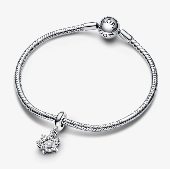 PTTAVM: Pandora 792247C01 - Işıltılı Pati İzi Sallantılı Charm