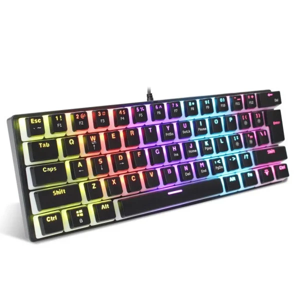 Valkyrie Valkyrie Blue Switch Mekanik Oyuncu Klavye - 61Key Full RGB Pudding Keycap Mavi Tuş HXSJ L700 ürün görseli 1