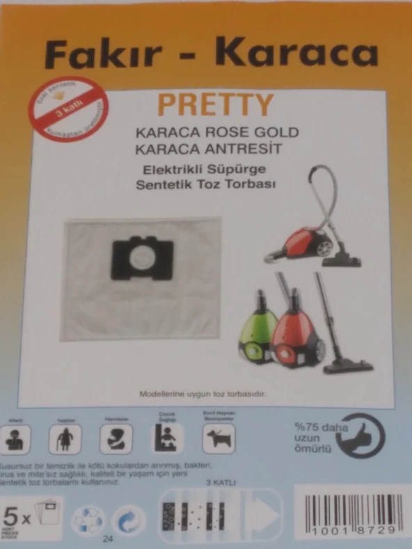 FAKİR PRETTY SENTETİK TOZ TORBASI - 5 ADET - Resim 3
