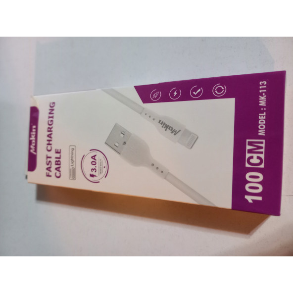 ASLANTİC MOKİN İPHONE LİGHTNİNG 3.0A USB KABLO HIZLI ürün görseli 1