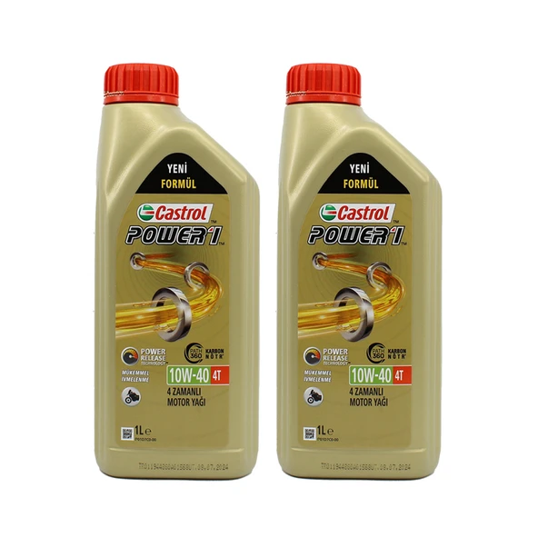Castrol Power 1 4T 10W-40 1 Lt 4 Zamanlı Motosiklet Yağı (2 Adet) ürün görseli 1