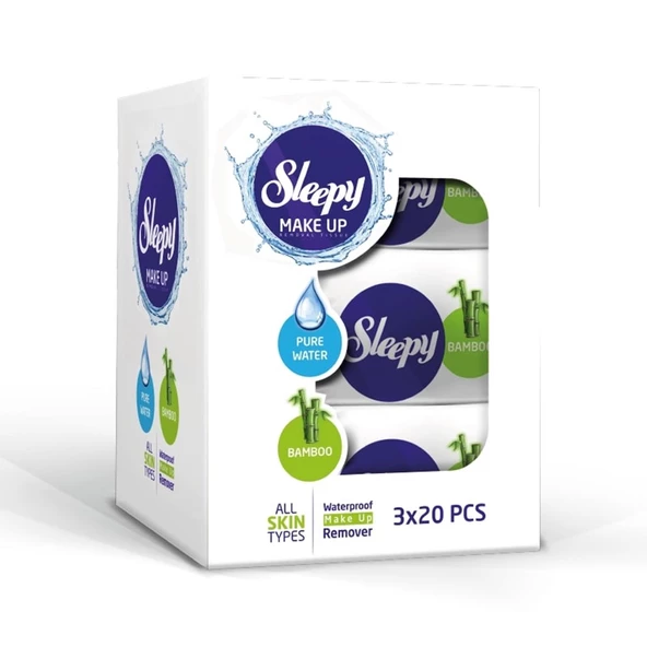 Sleepy Makyaj Temizleme Mendili Bamboo 3X20 ürün görseli 1