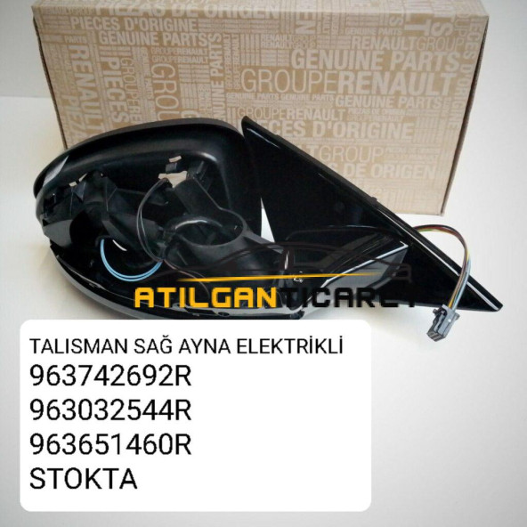 963032544R-TALİSMAN SAĞ AYNA ELEKTRİKLİ ISITABİLİR TERMO SENSÖRLÜ ürün görseli 1