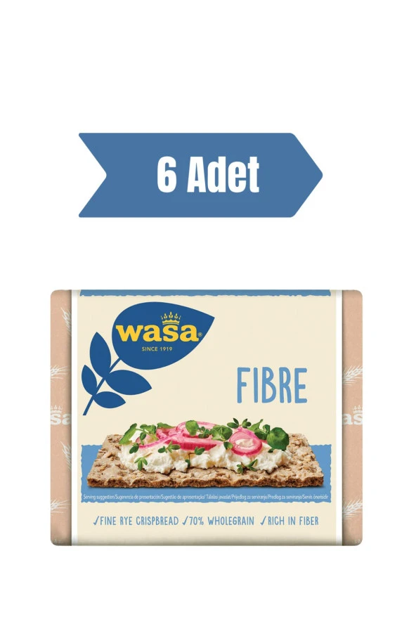 Wasa Lifli Gevrek Ekmek Crispbread Fibre 230 gr 6 Adet ürün görseli 1