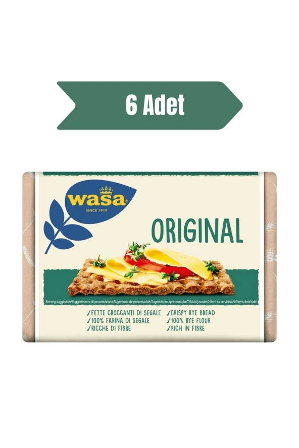 Wasa Sade Gevrek Ekmek Crispbread Original 275 gr 6 Adet ürün görseli 1