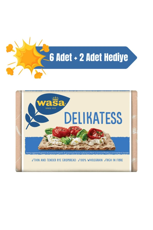 Wasa Gevrek Ekmek Crispbread Delikatess 270 gr 8 Adet ürün görseli 1