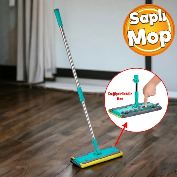 Yüzey Yer Temizleme Emici 360 Derece Dönen Saplı Değiştirilebilir Mikrofiber Uzayabilen Yengeç Mop ürün görseli 1