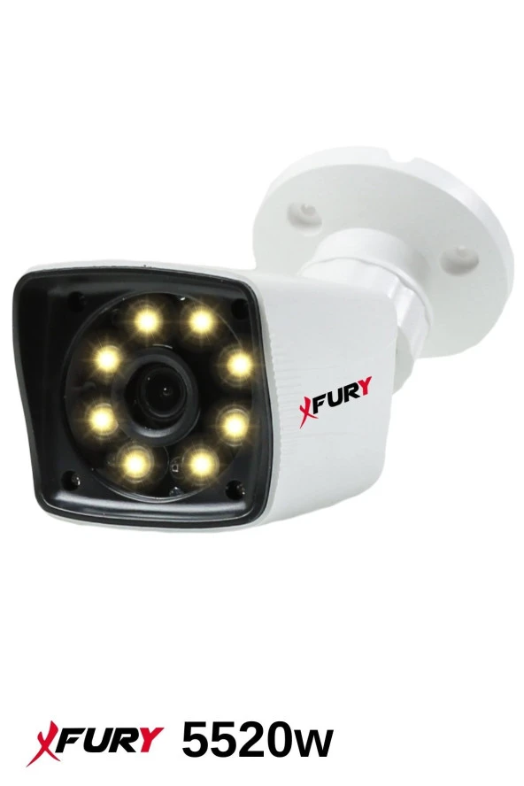 FURY 5mp 3.6mm Lensli 1080p 2mp Full Color Görüntü 8 Warm Led Gece Görüşlü Full Hd Güvenlik Kamerası 5525 ürün görseli 1