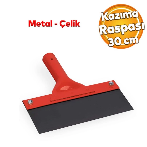 Kazıma Sıyırma Raspası Metal Saplı Çelik 30 cm Spatula İnşaat Duvar Harç Parke Zemin Temizlleme ürün görseli 1