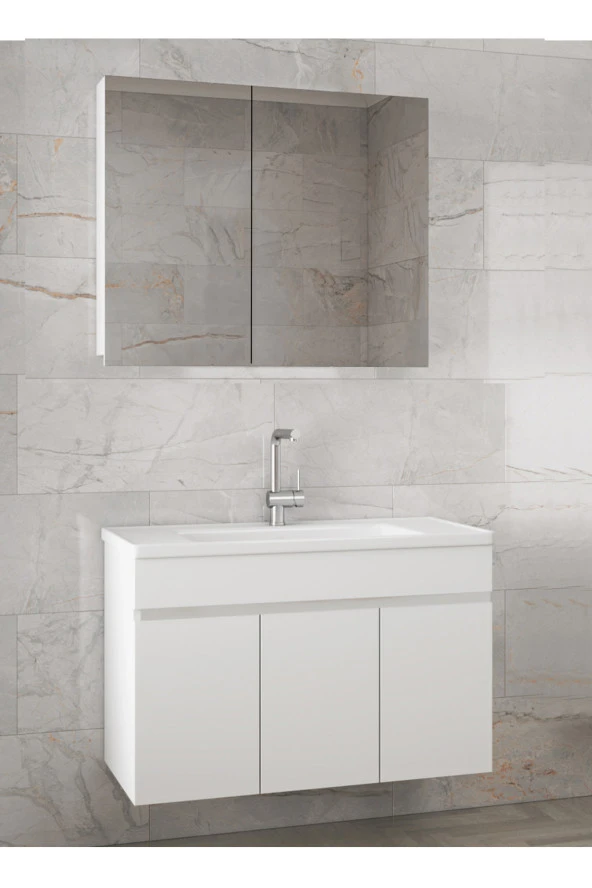 Alfa Banyo Viola3 Beyaz 80 Cm Mdfaynalı Banyo Dolabı-lavabolu Banyo Dolabı--- HAZIR KURULU-- ürün görseli 1