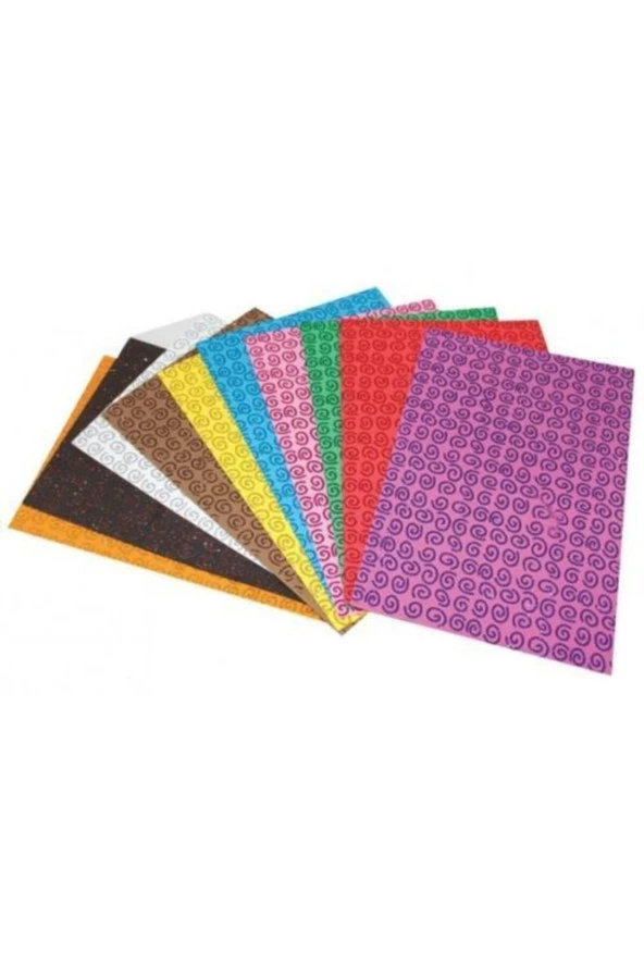 Simli Eva Spiral Desenli 20x30 Cm 10 Renk 2 Mm 10 Lu (1 Paket 10 Adet) ürün görseli 1