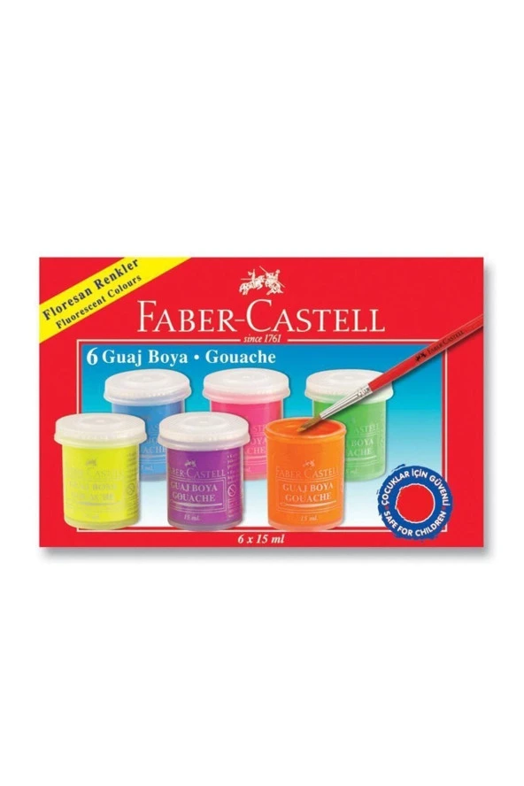 Faber Floresan Guaj Boya 6 Renk 160403 / ürün görseli 1