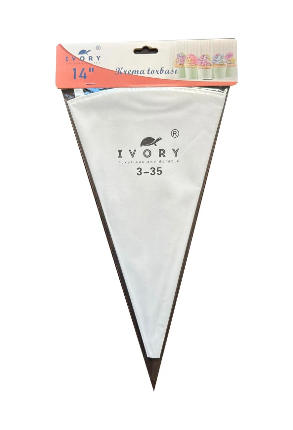 IVORY Yıkanabilir Tekrar Kullanılabilir Beyaz Krema Sıkma Torbası - 35 Cm. - 1 Adet ürün görseli 1
