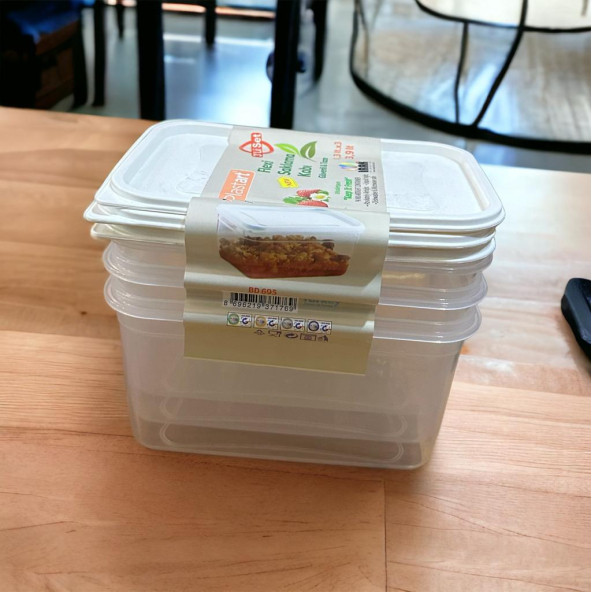 3 lü set 1.3 litre saklama kabı erzak kabı ürün görseli 1