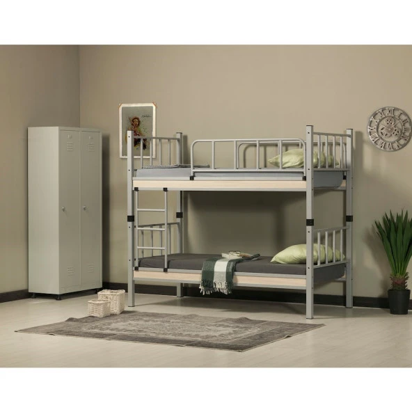 ARGİMO Yurt Genç Çocuk Odası 90x190 ve 90x200 Yatak Ölçülü Metal Ranza ürün görseli 1