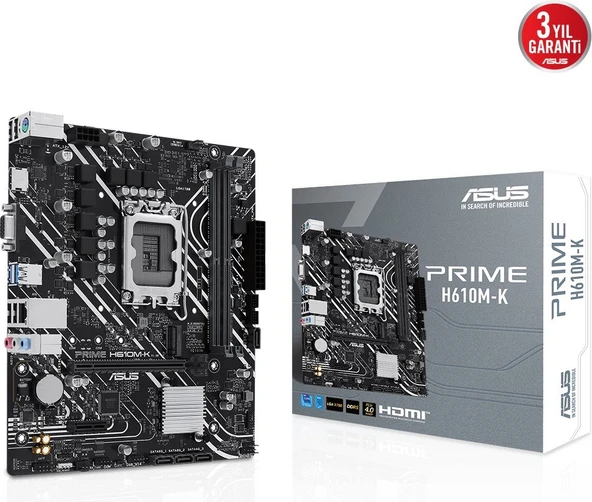ASUS PRIME H610M-K Intel H610 5600 DDR5 LGA1700 mATX (PRIME H610M-K) ürün görseli 1
