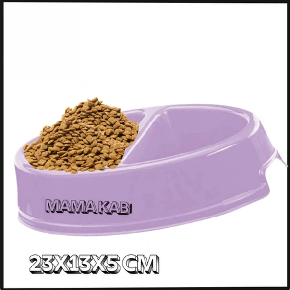 Uyguna-Yakala Kedi/köpek Küçük Mama Kabı Lila Çiftli Oval -CL.010 ürün görseli 1