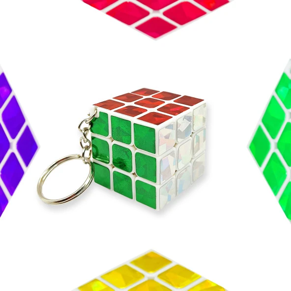 Metalik Zeka Küpü Mini Anahtarlık (sabır Küpü) 3,5x3,5 cm Anahtarlık - 1 Adet ürün görseli 1