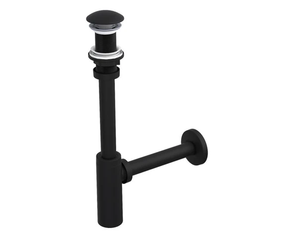Moon Ayarlanabilen Lavabo Sifonu Siyah Taşmasız 300mm Başlıklı ABS ürün görseli 1