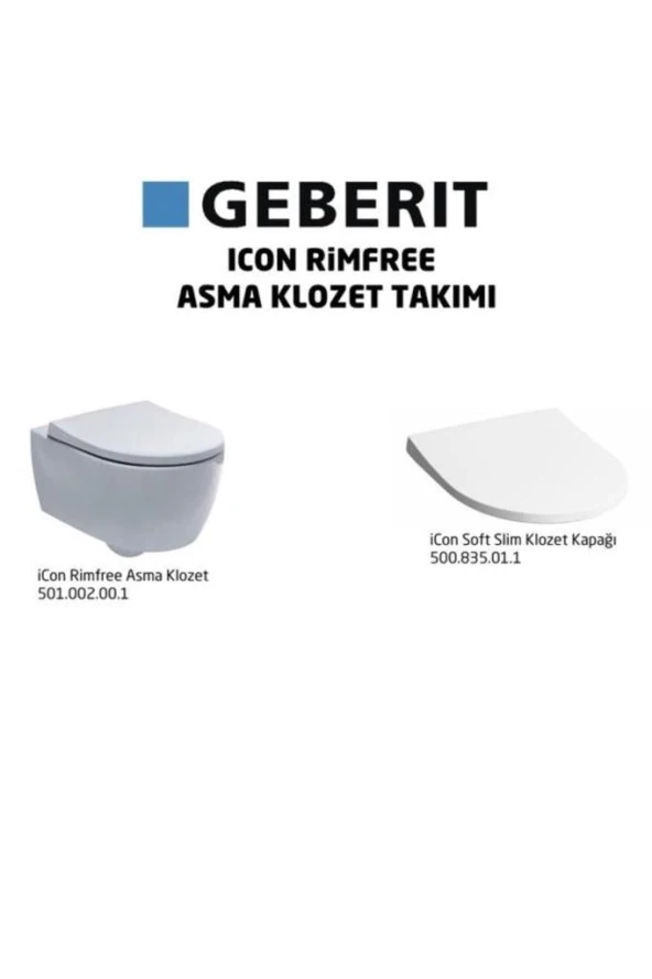 Icon Rimfree Kanalsız Asma Klozet Ve Yavaş Kapanır Kapak Seti Otc 501.659.00.1 ürün görseli 1