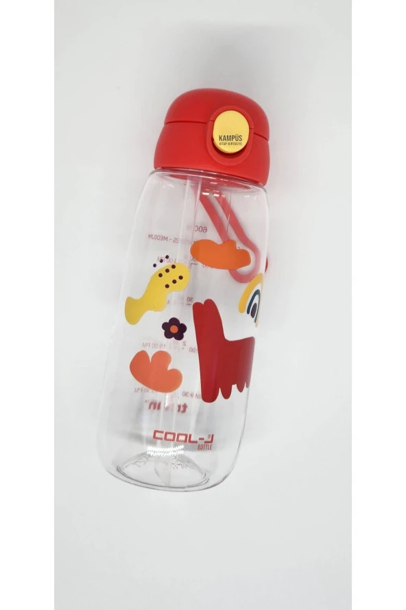 Gıpta Cool-J Medium 600ml Sarı-Kırmızı Kilitli Tritan K7550 Matara ürün görseli 1