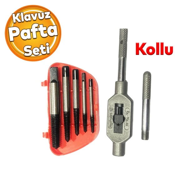 Klavuz Pafta Takımı 5 li Seti Hainz Köln Ahşap Metal Yüzey Vida İç Diş Açma Çıkarma Kollu Set ürün görseli 1