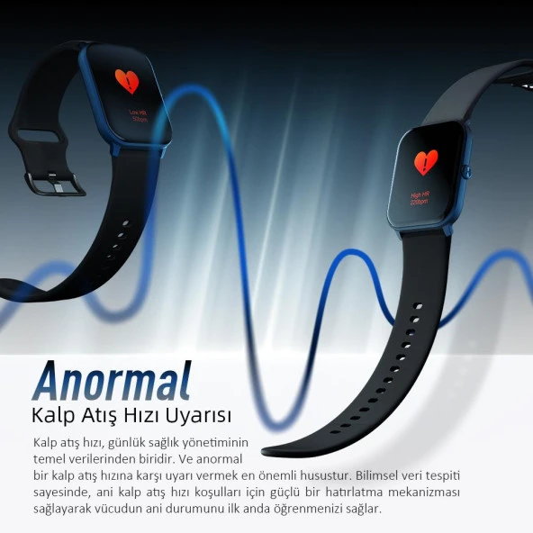 Kieslect Ks Mini Amoled Ekranlı Akıllı Saat Mavi - Resim 3