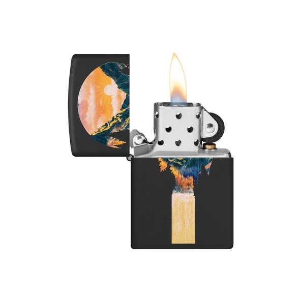Zippo Çakmak 48676 Mountain Waterfall Design - Resim 2